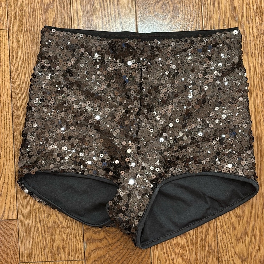Brown sequin Micro shorts